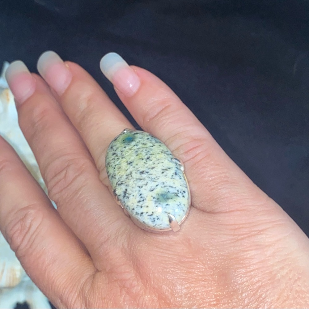 K2 Azurite Natural Gemstone handcrafted ring - Picture 5 of 7